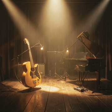 Afro-soul Bass guitar, piano and acoustic guitar